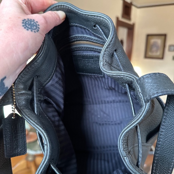 COACH 4926 Vintage Pocket Drawstring Natural Grain Sonoma Leather Black 1997 - Picture 11 of 16